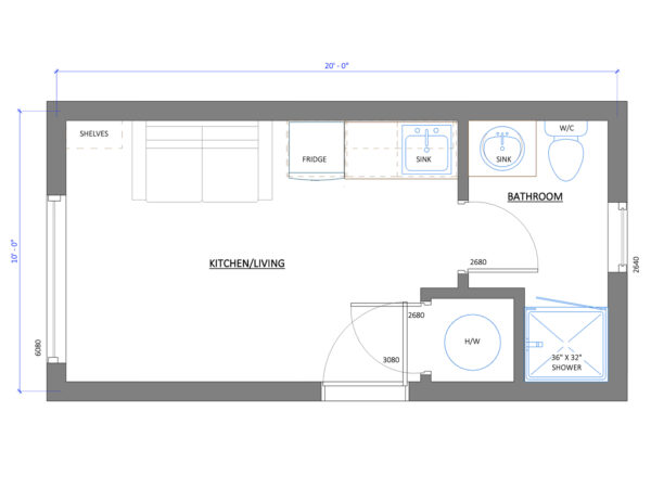 Hewing Haus Nootka 200sqft home floorplan